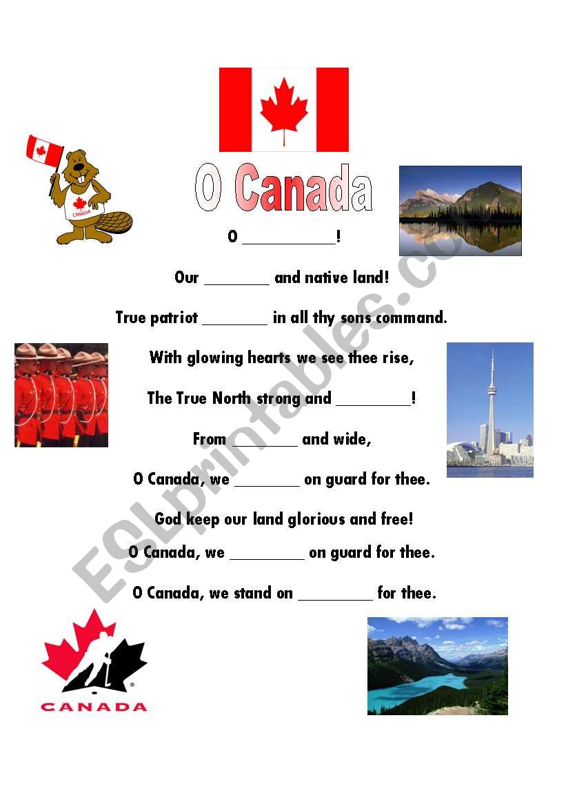 Canada worksheet