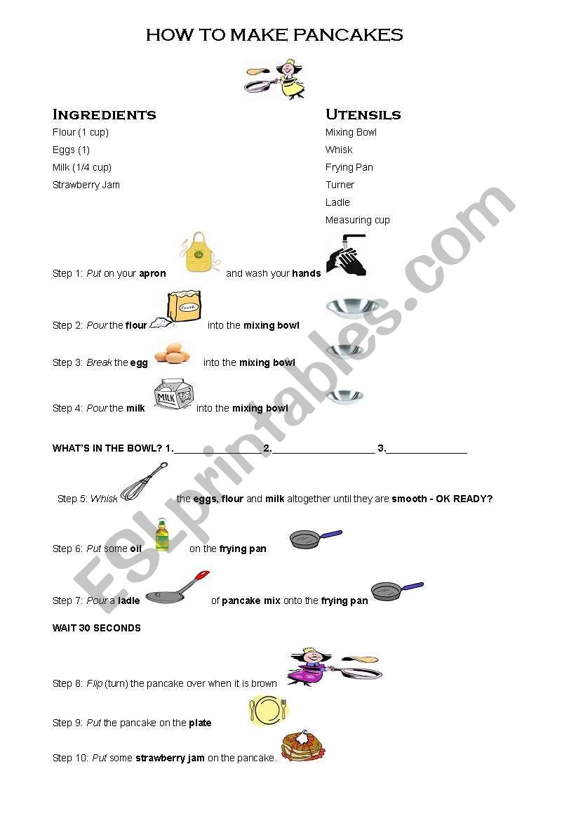 How To Make Pancakes worksheet