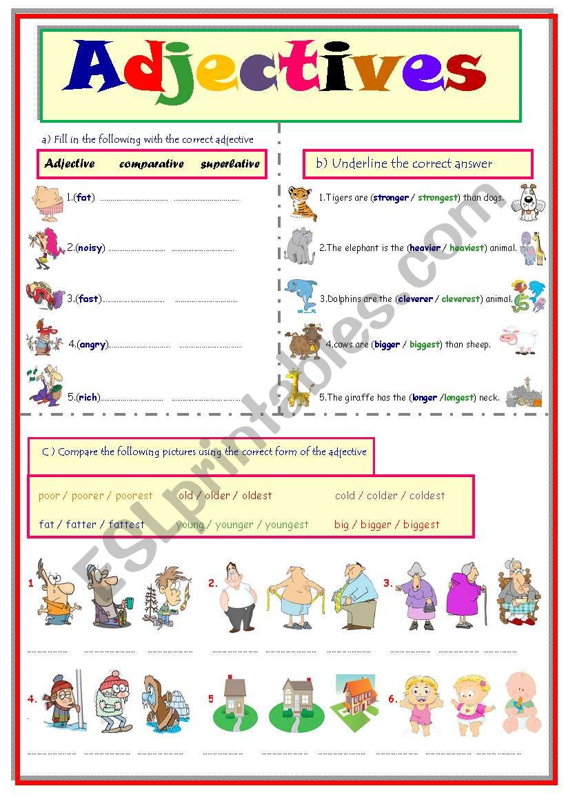 Adjectives worksheet