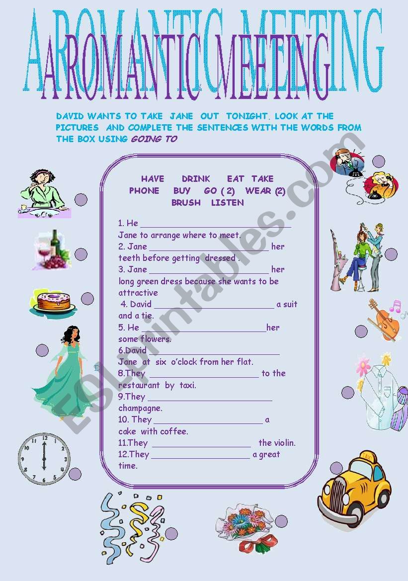 A romantic wedding worksheet