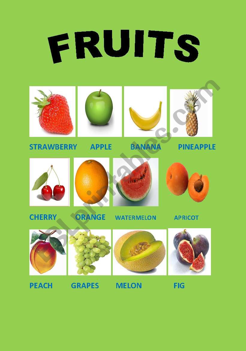 FRUITS worksheet