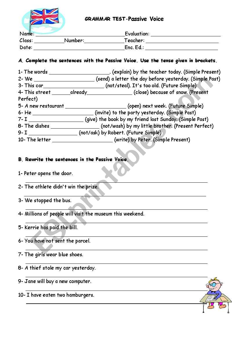 Passive Voice worksheet