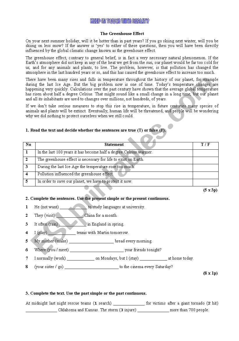 TEST worksheet