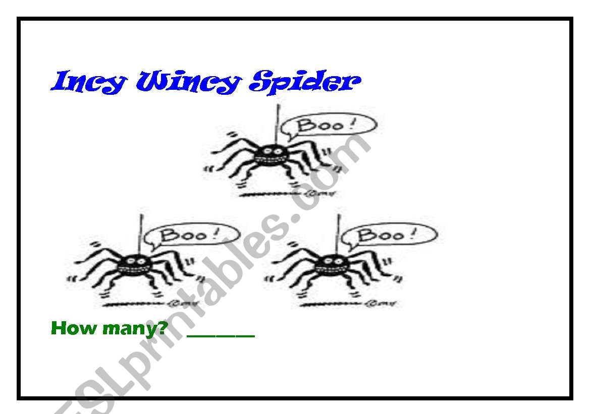 Incy Wincy number activity worksheet