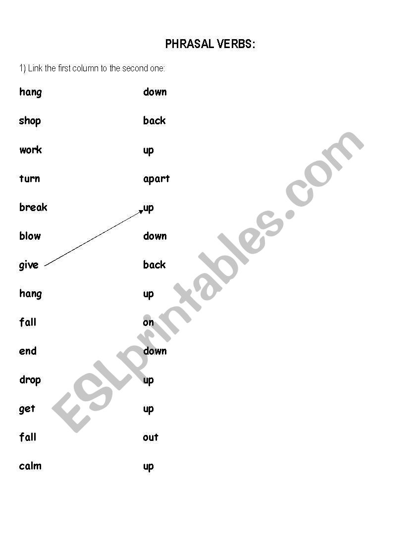 Phrasal Verbas worksheet