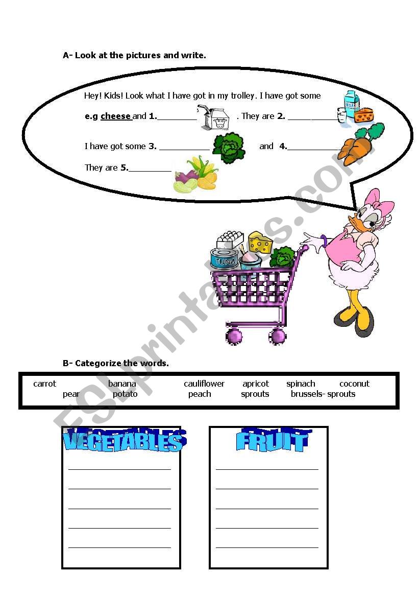 food vocabulary worksheet