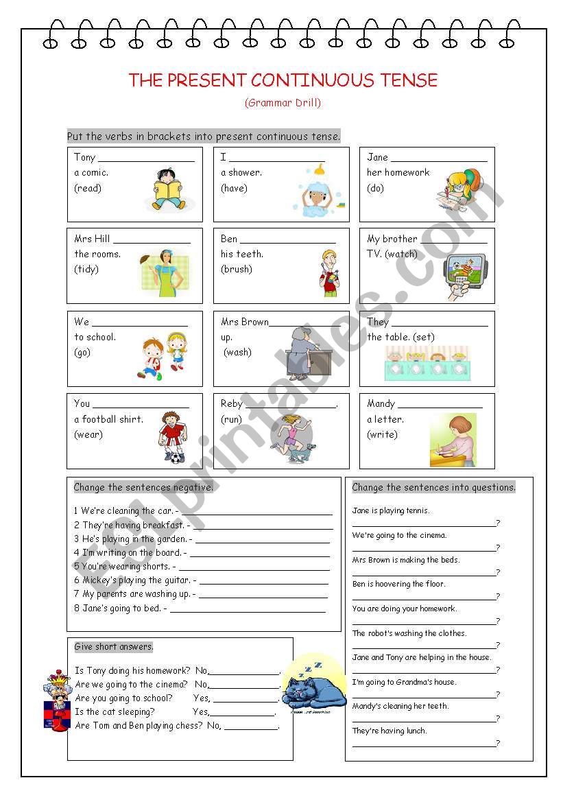 Present Continuous Tense worksheet