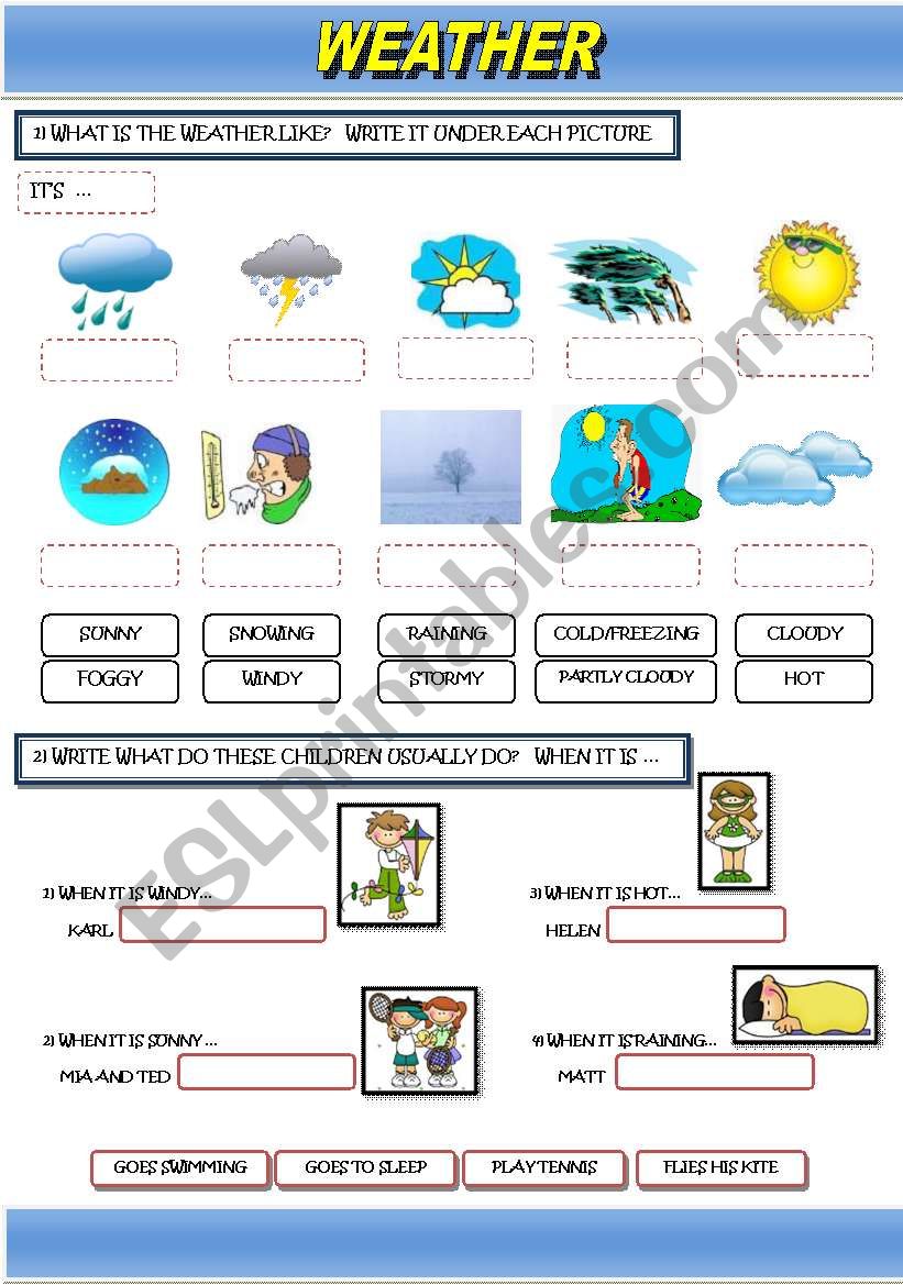 WEATHER worksheet