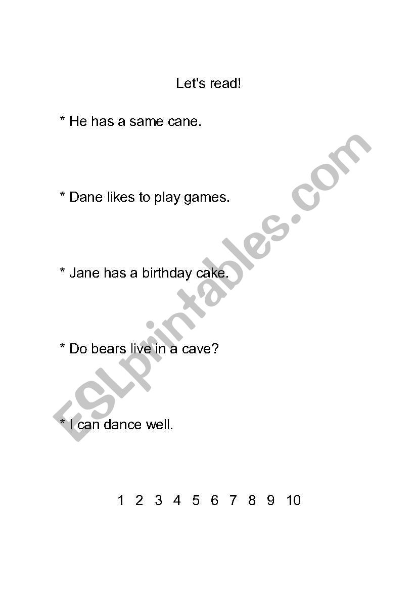 long vowel A worksheet