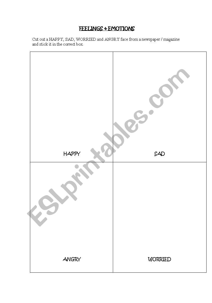 Feelings worksheet