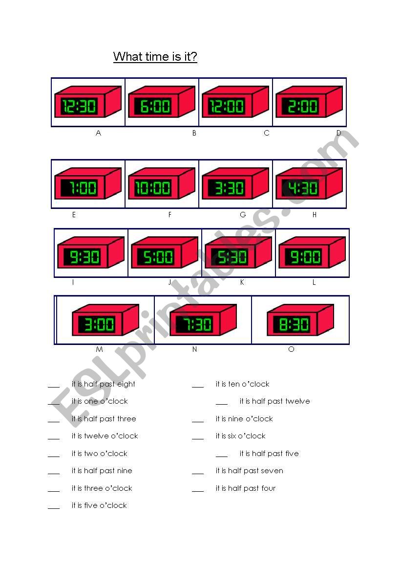 What time is it ? worksheet