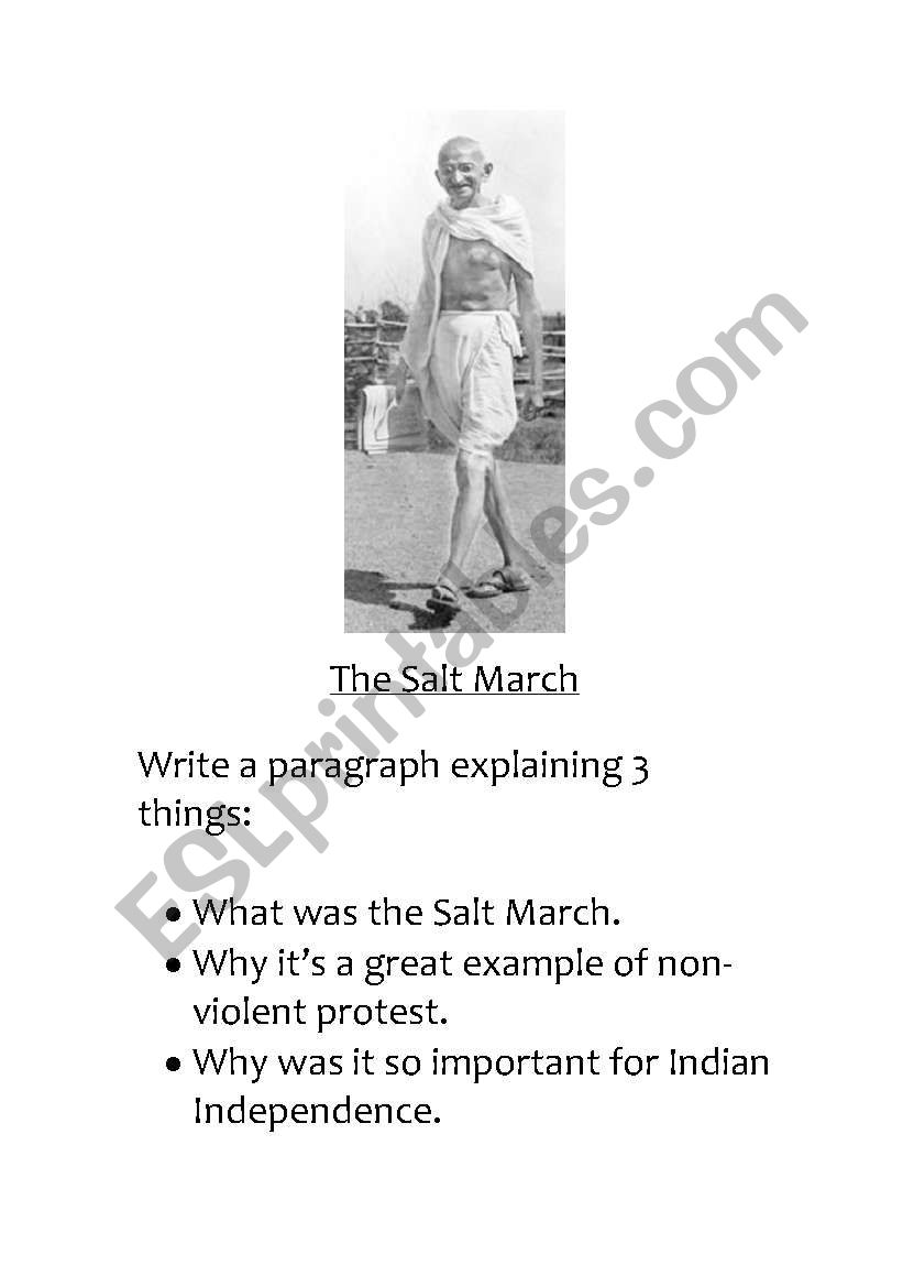The Salt March worksheet