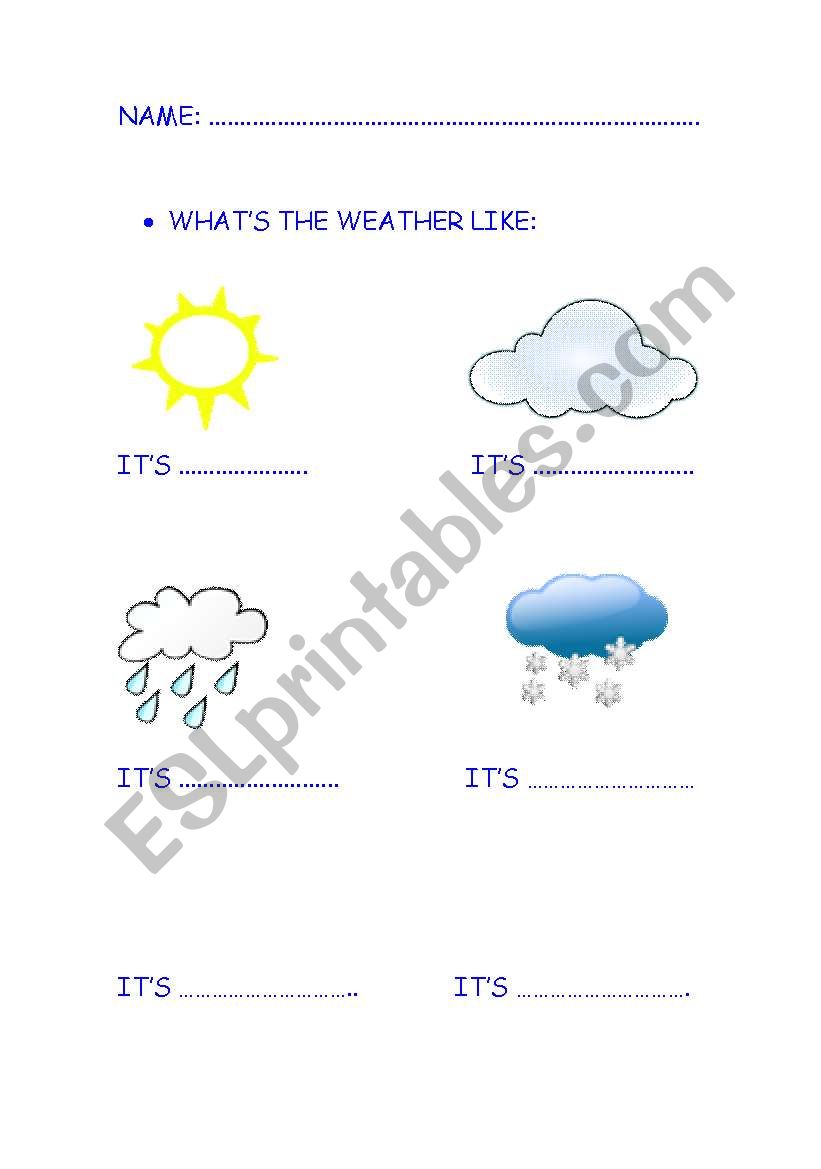 Weather worksheet