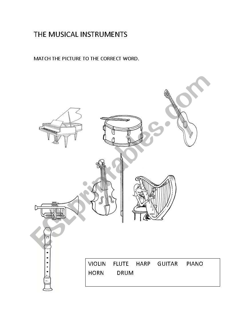 MUSICAL INSTRUMENTS worksheet