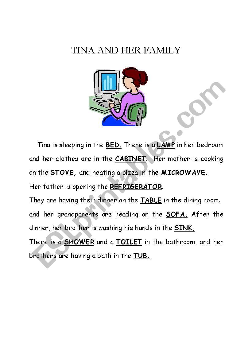 household furniture worksheet