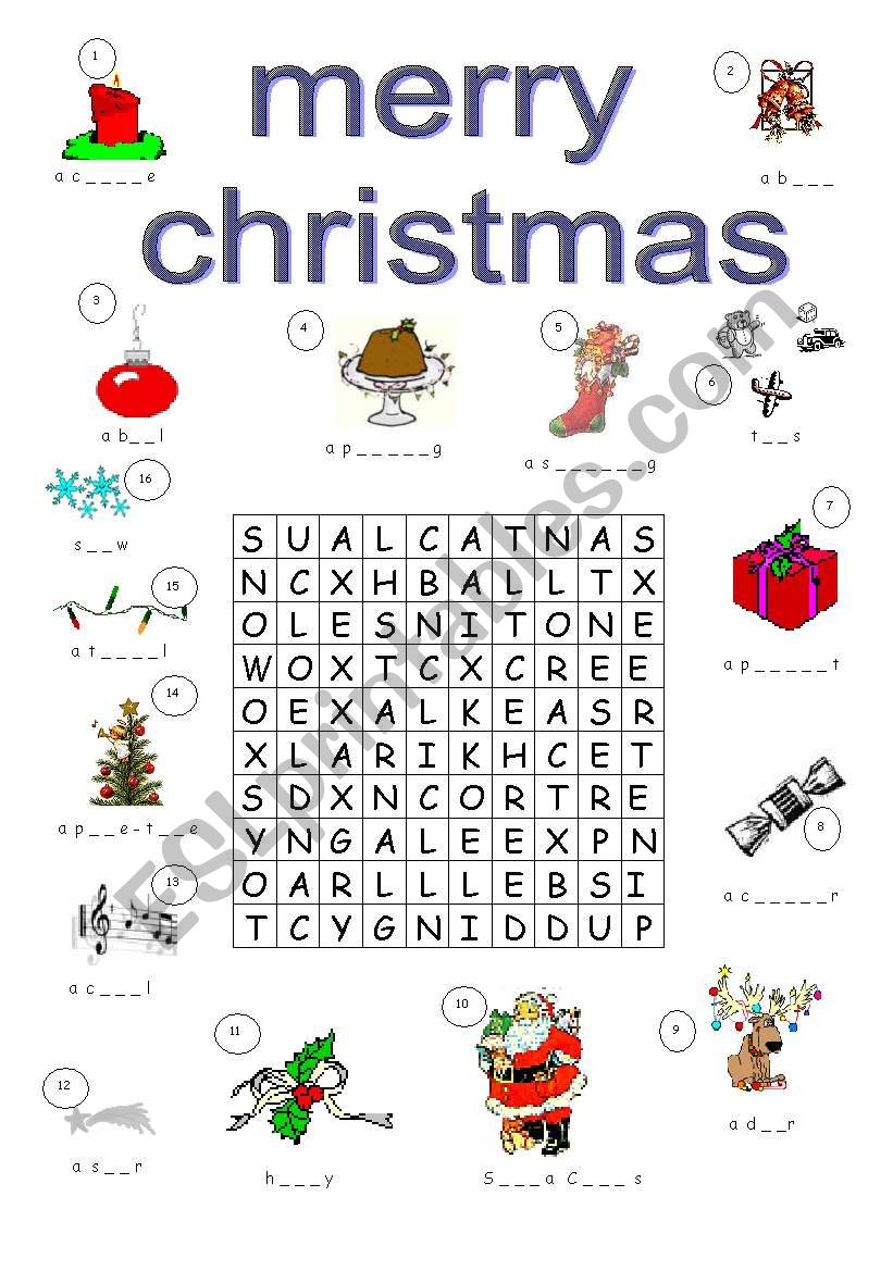 Merry Christmas worksheet