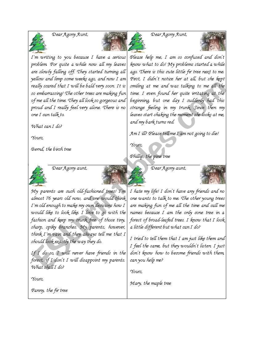 Dear Agony Aunt worksheet