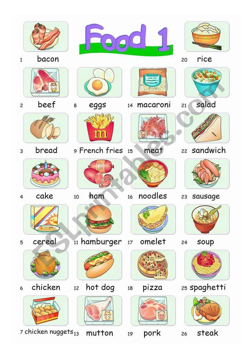 Pictionary***Food1 worksheet