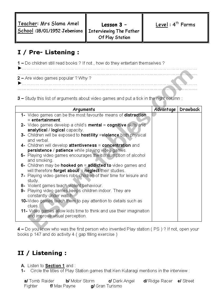 technology worksheet