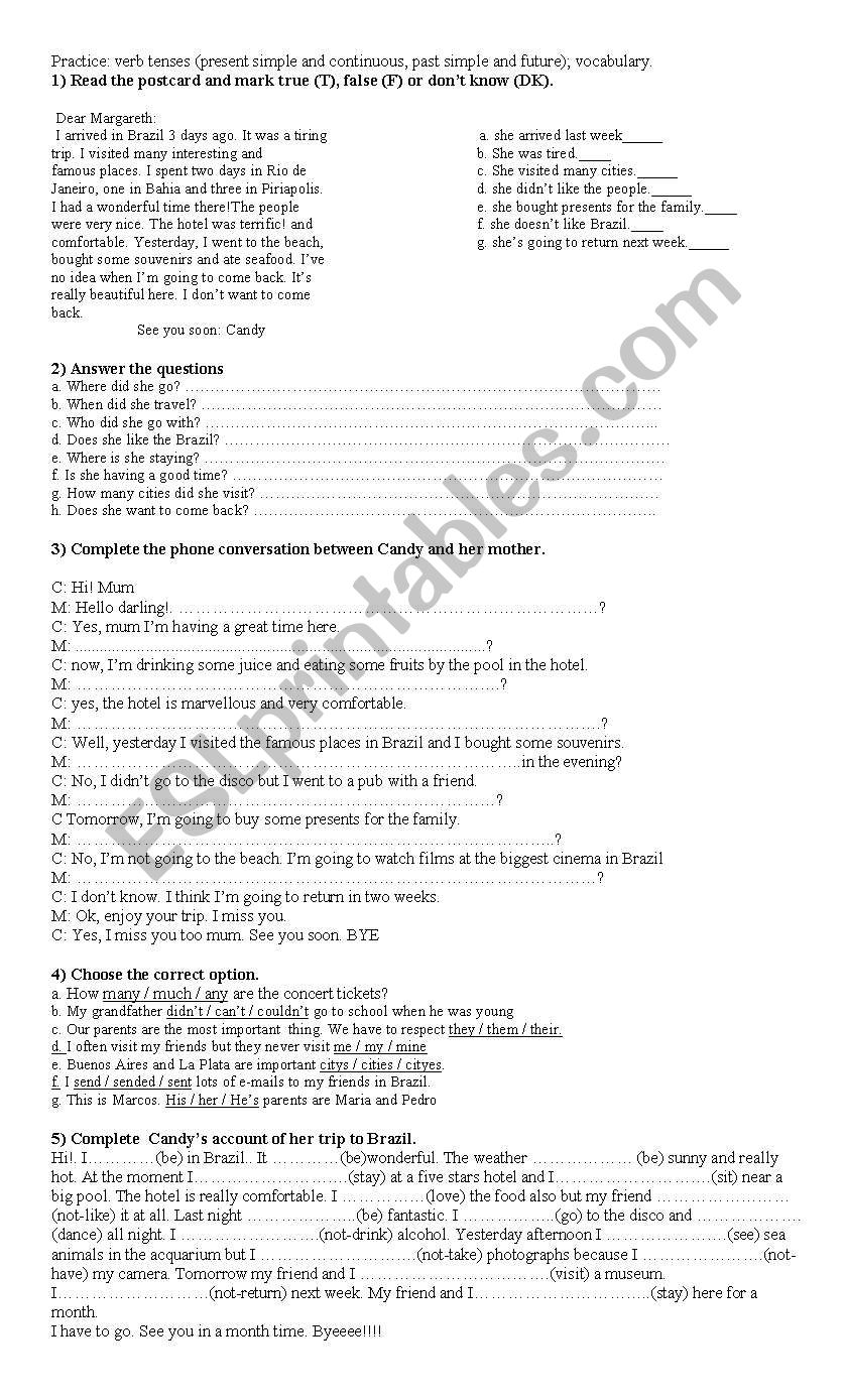 mixed verb tenses practice worksheet