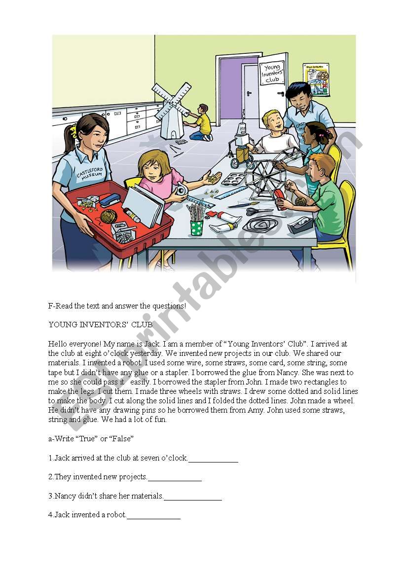 Simple Past Tense Reading Comprehension ESL Worksheet By Tasginster