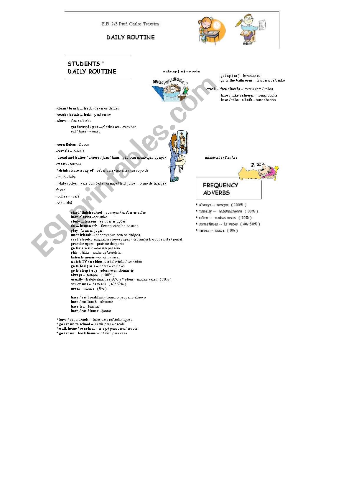 Daily Routine worksheet