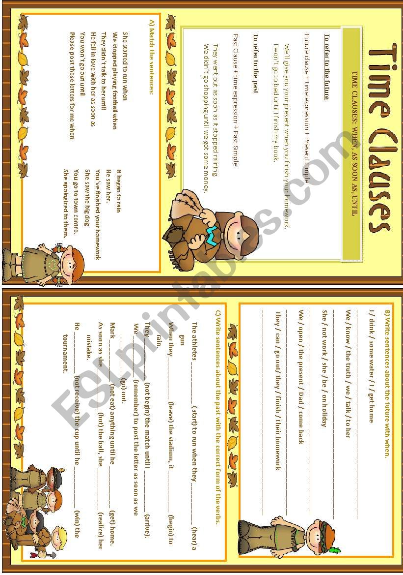 Time Clauses worksheet