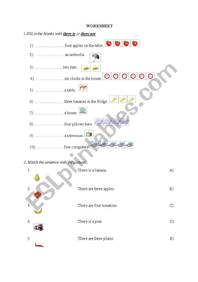 there is / there are worksheet