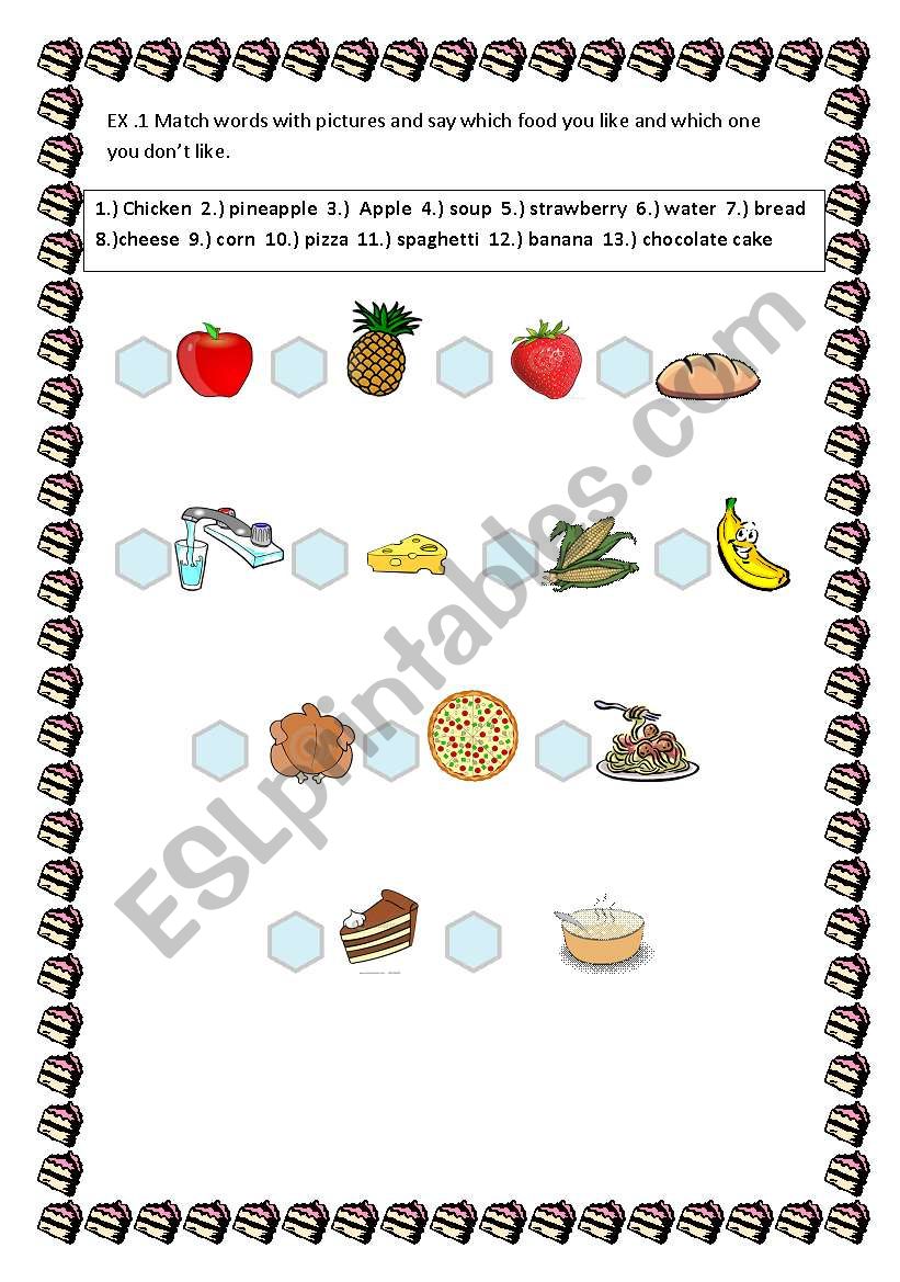 FOOD & LIKE/DONT LIKE worksheet
