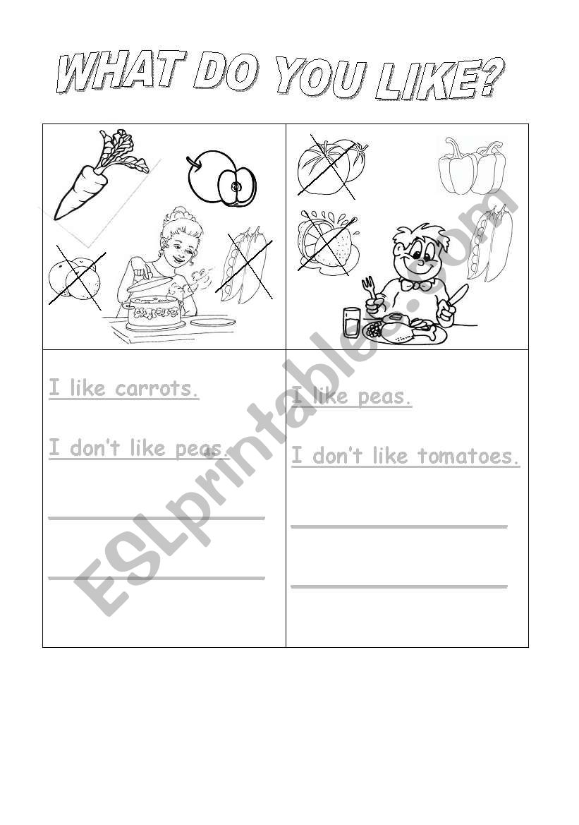 What do you like? worksheet