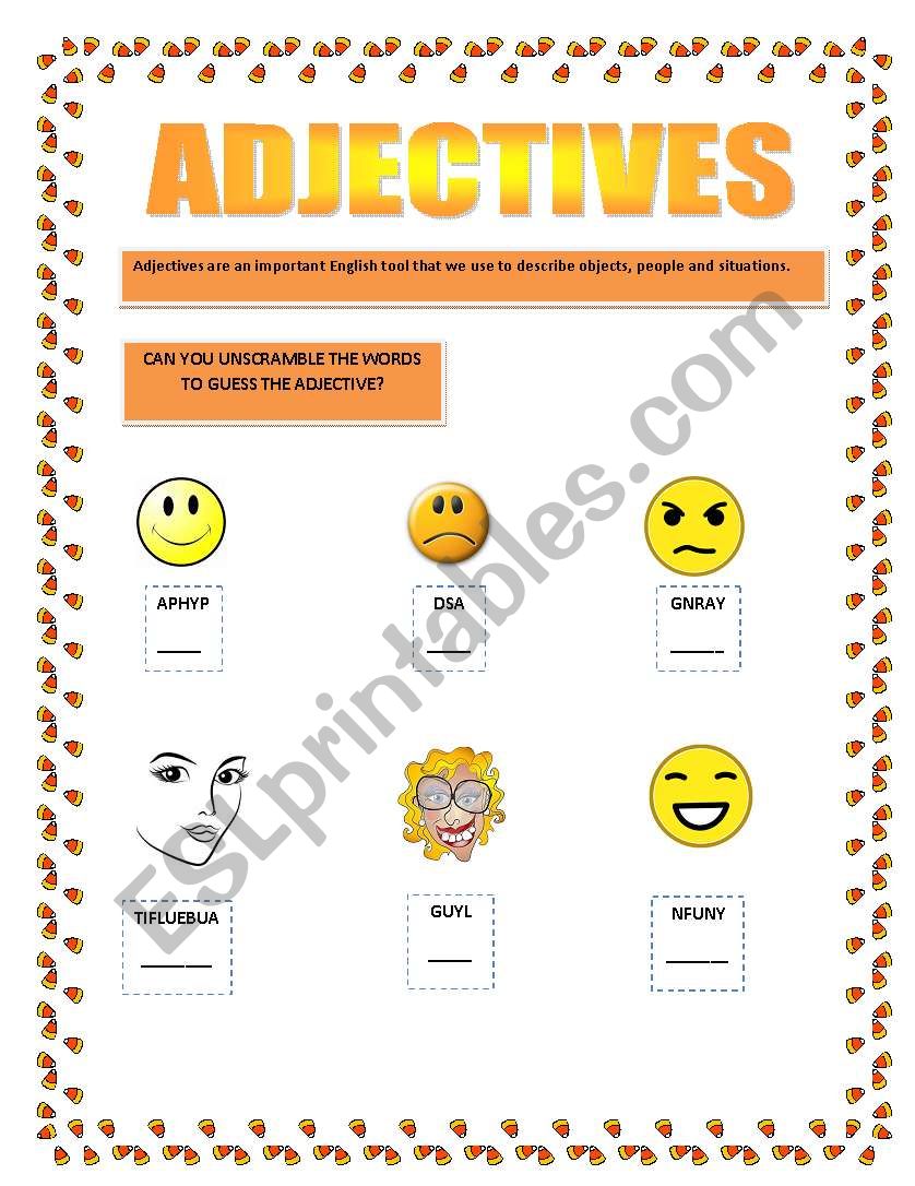 Adjectives and the Family worksheet