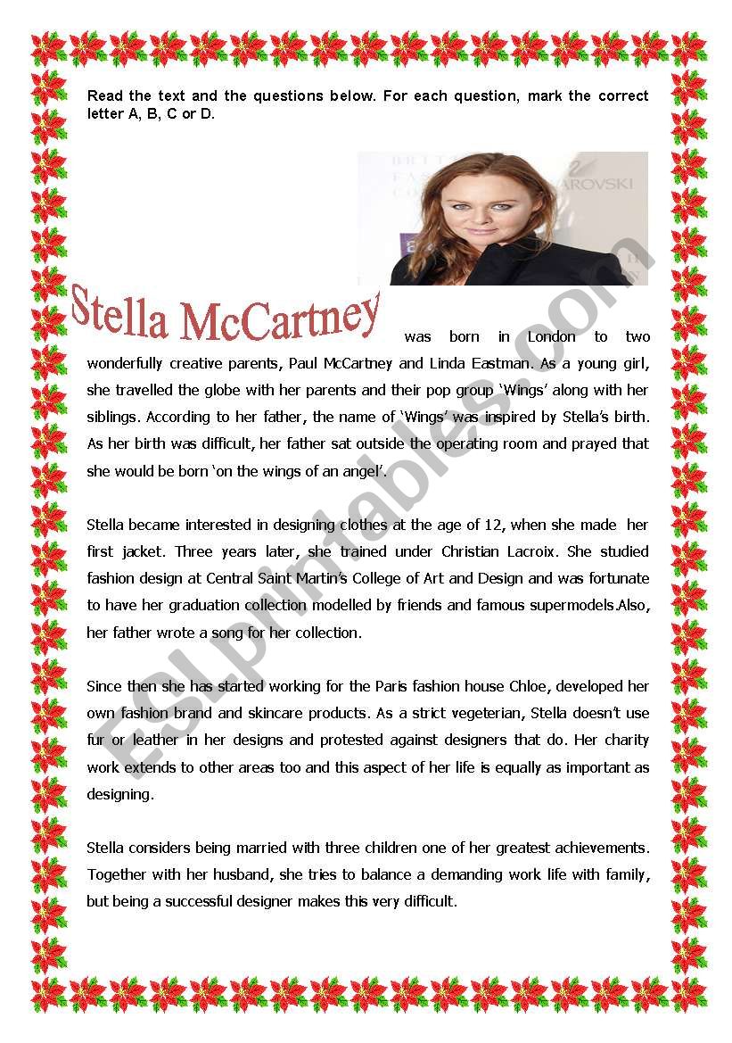 Stella McCartney worksheet