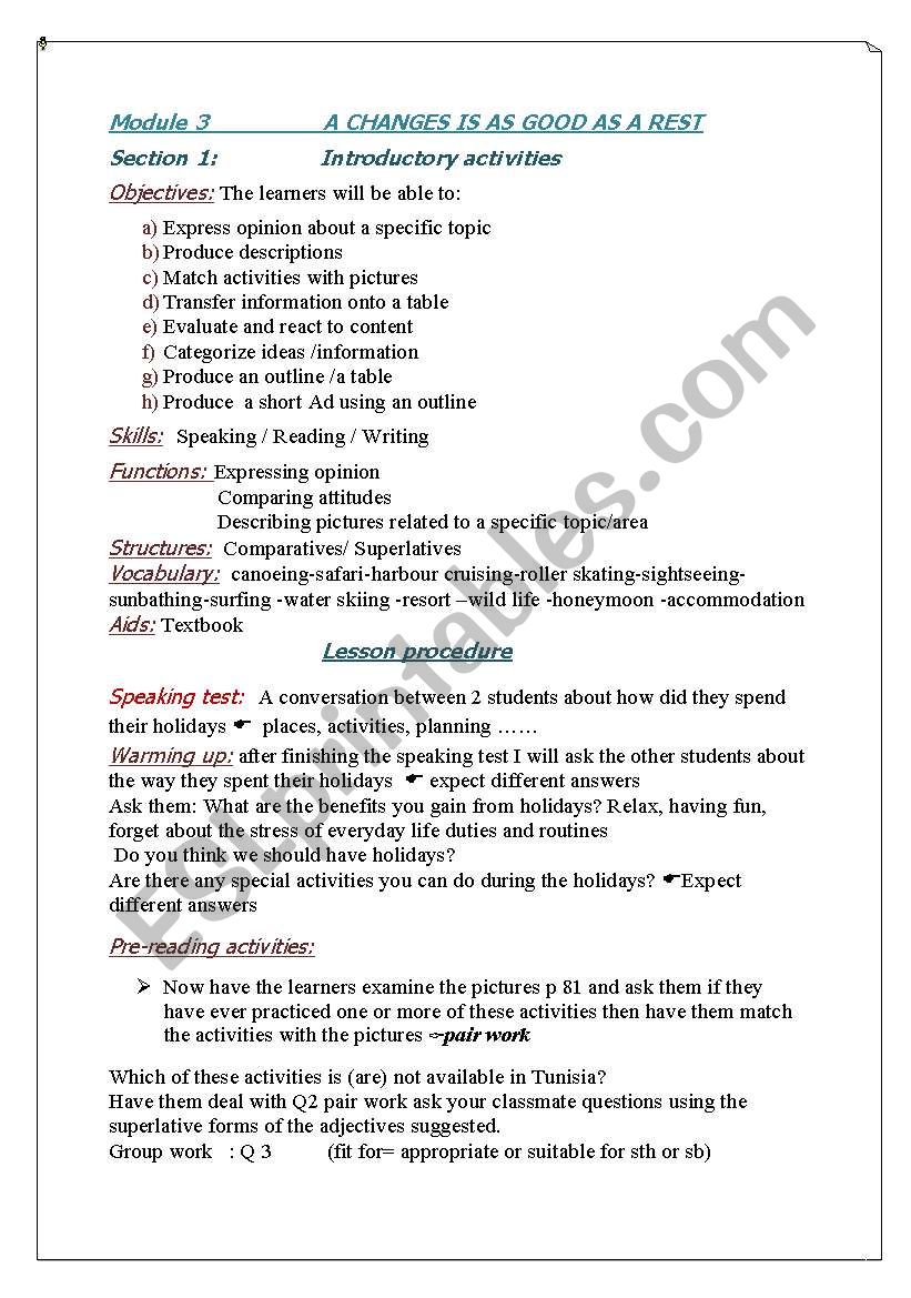 lesson plan  worksheet