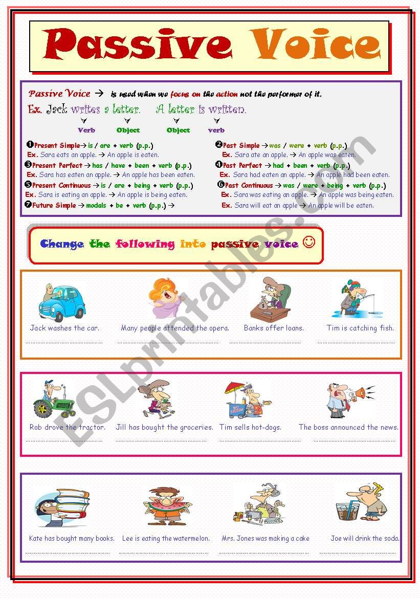 Passive Voice.. worksheet