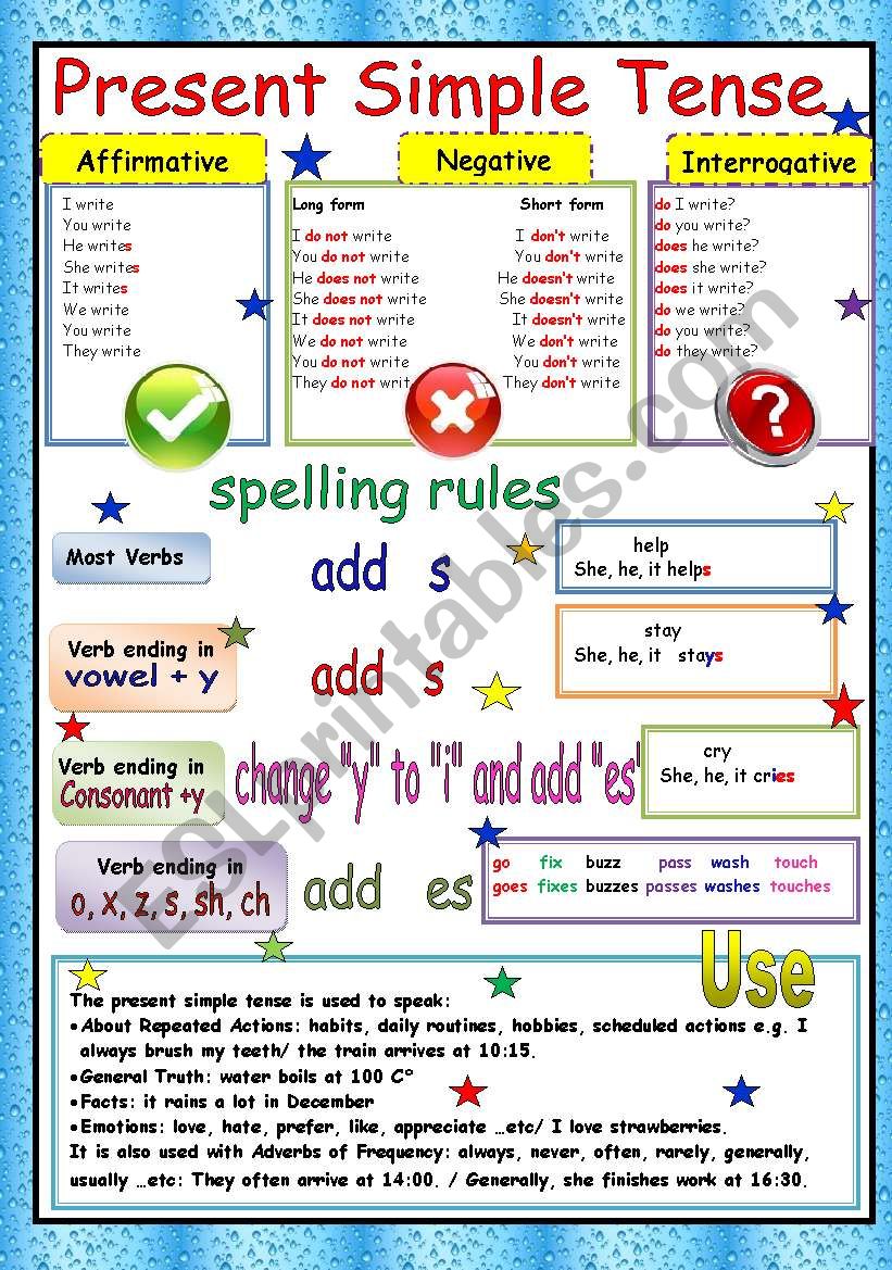 present simple  worksheet