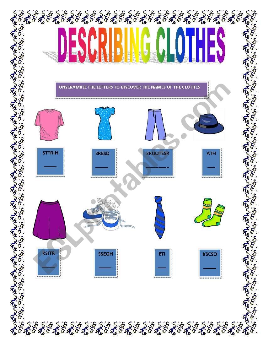 Learning and describing clothes