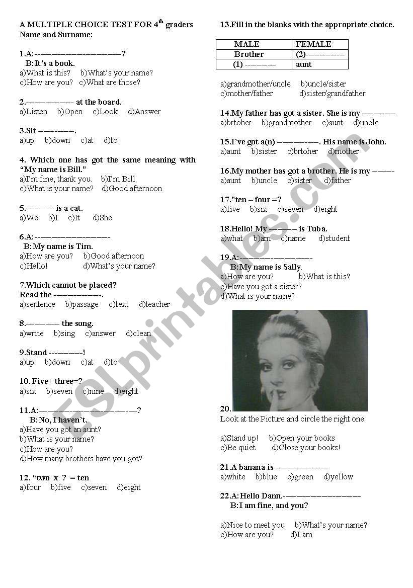 multiple-choice-test-for-4th-graders-esl-worksheet-by-tasginster