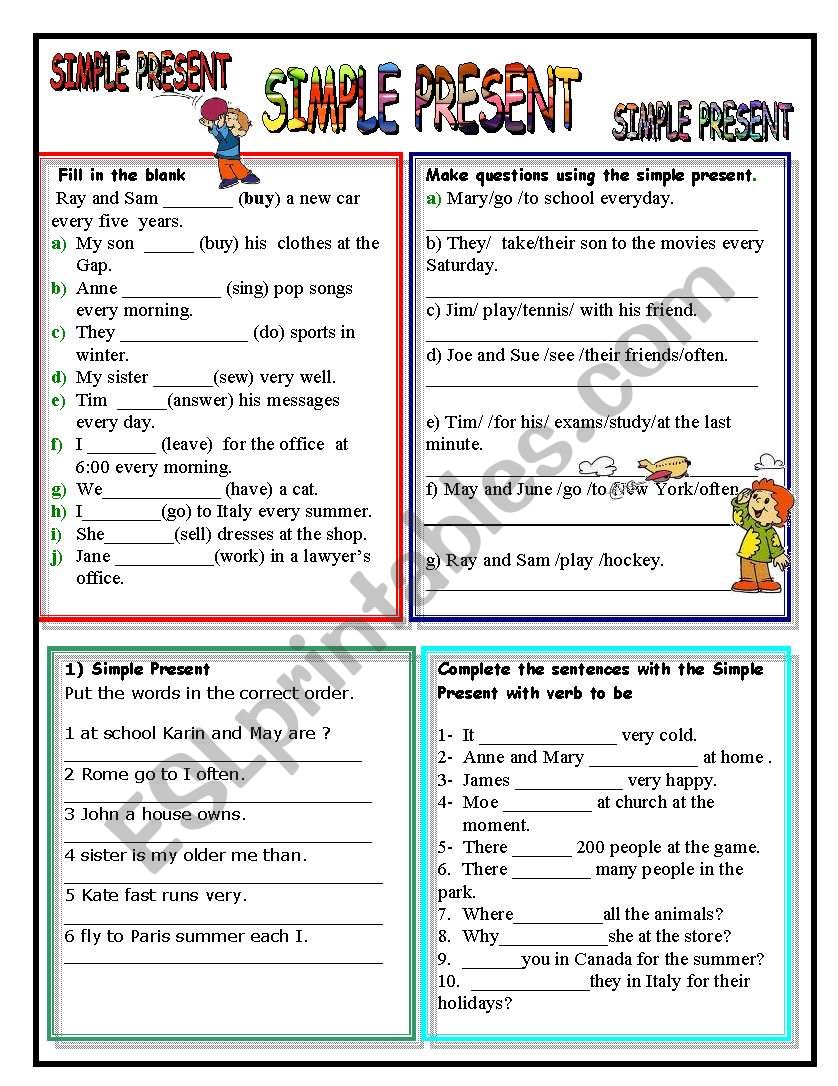 SIMPLE PRESENT worksheet