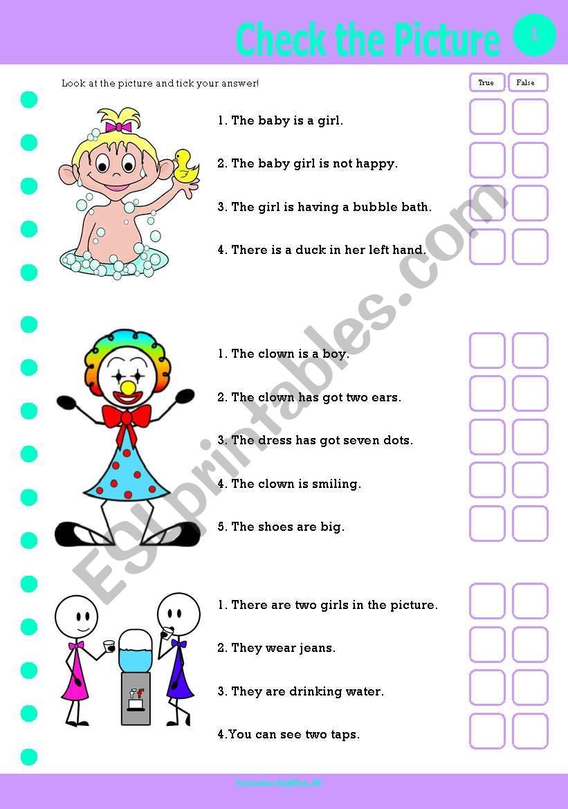 Check the Pic worksheet