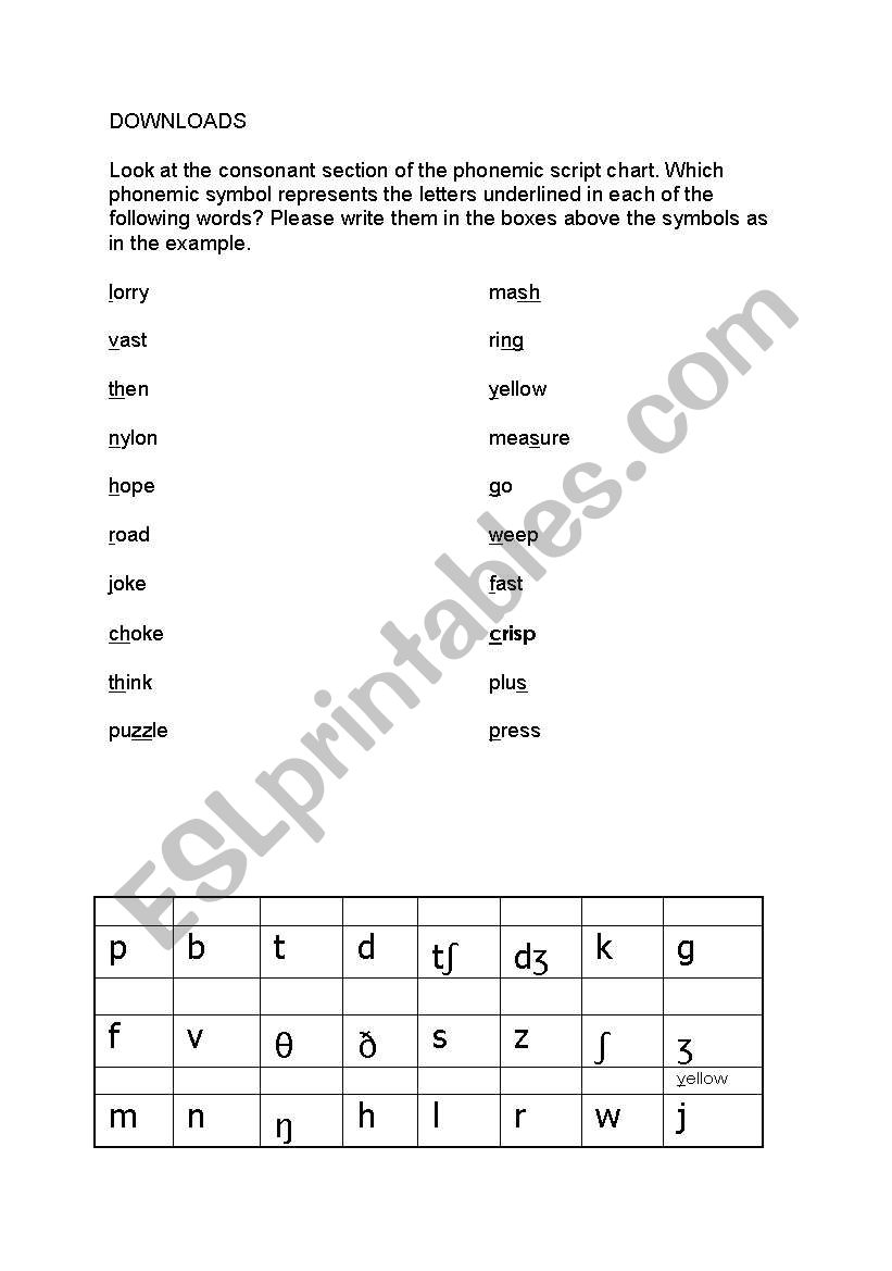 phonemic script chart exercise