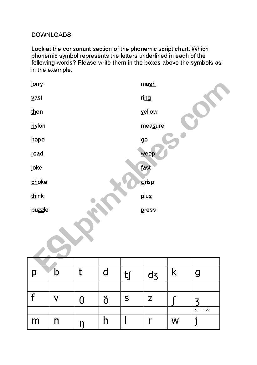 phonemic script chart exercise