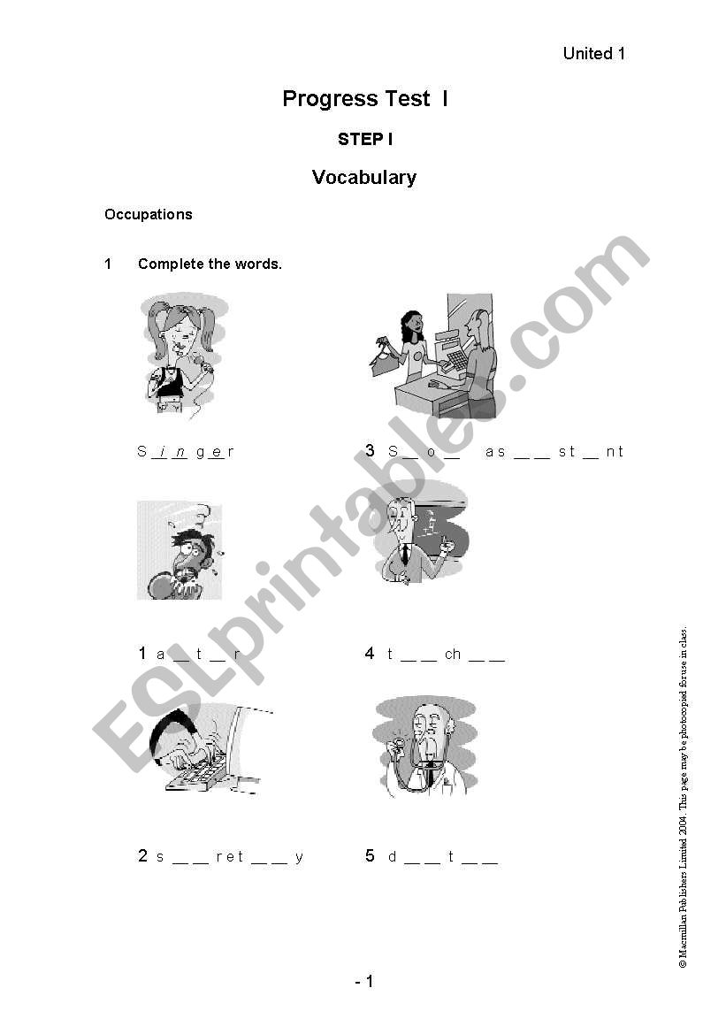 Level Test worksheet