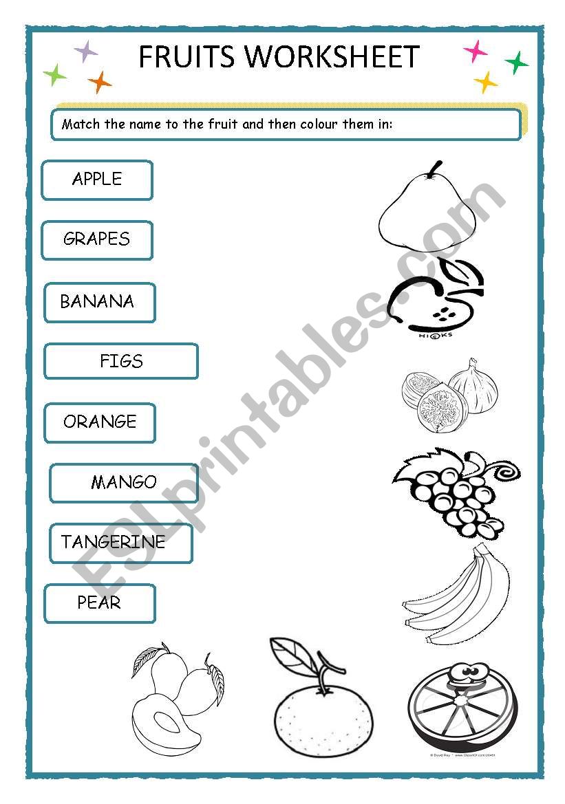 Fruits worksheet