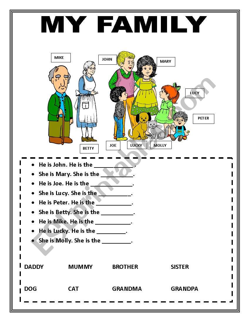 Meet The Family worksheet