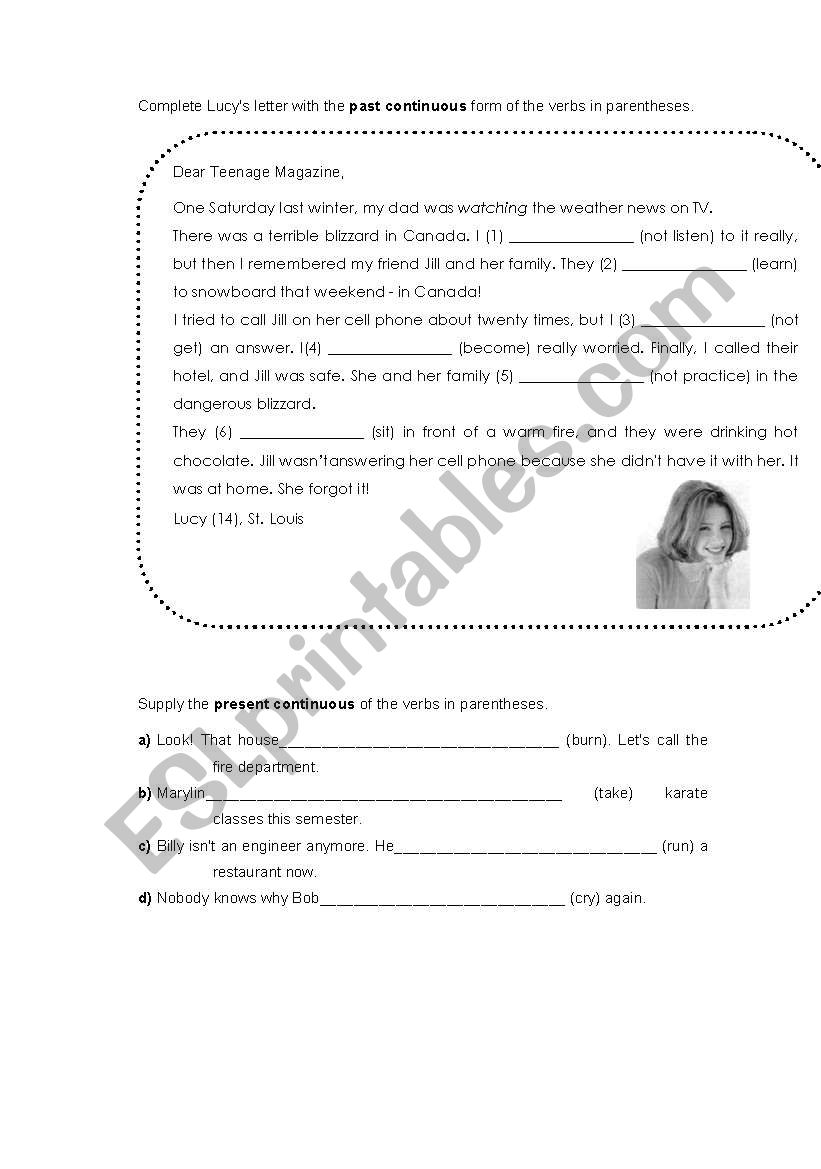 past continuous worksheet