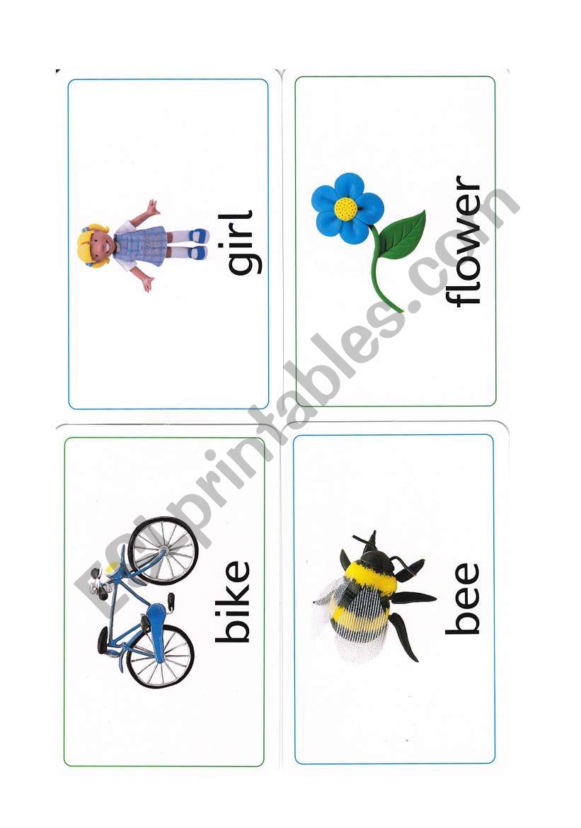 flower bee bike girl worksheet