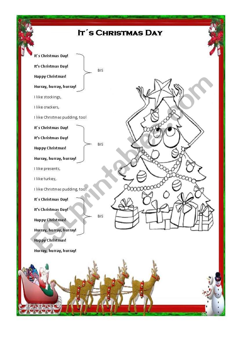 Christmas song worksheet