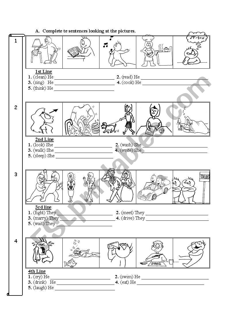 present continuous _ 2 pages worksheet