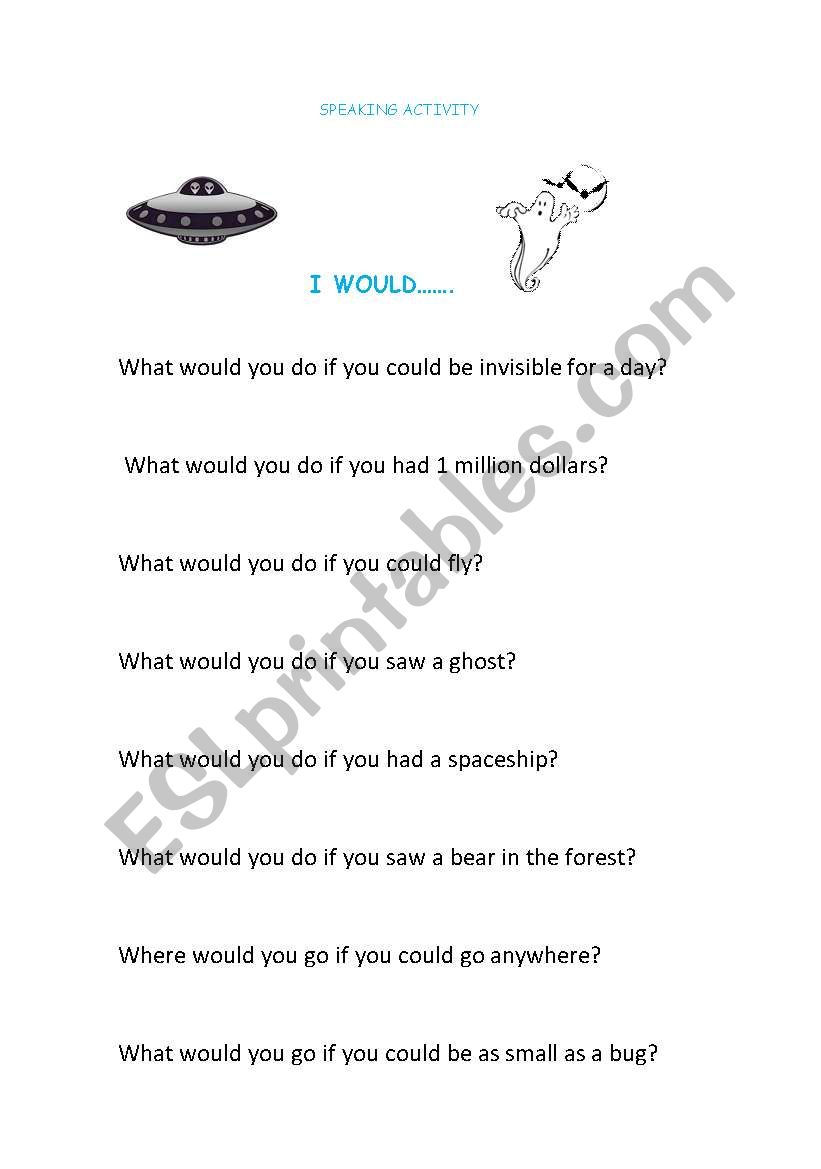 SPEAKING ACTIVITY worksheet