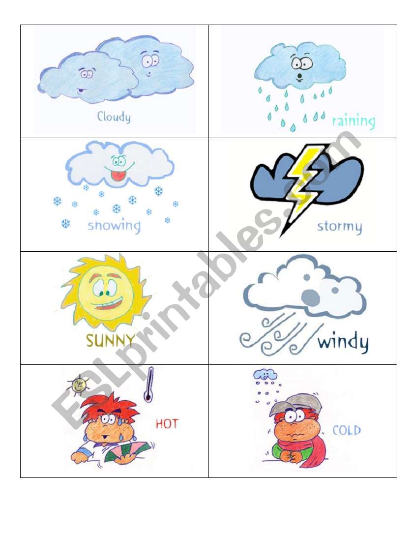 Weather Flash Cards worksheet